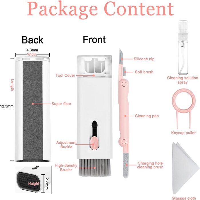 keyboard Kit, keyboard cleaning kit, Keyboard brush, Keycap puller, Cleaning swabs, Rubbing alcohol, Cleaning solution