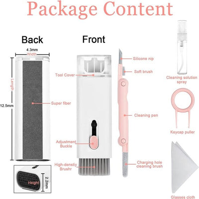 keyboard Kit, keyboard cleaning kit, Keyboard brush, Keycap puller, Cleaning swabs, Rubbing alcohol, Cleaning solution